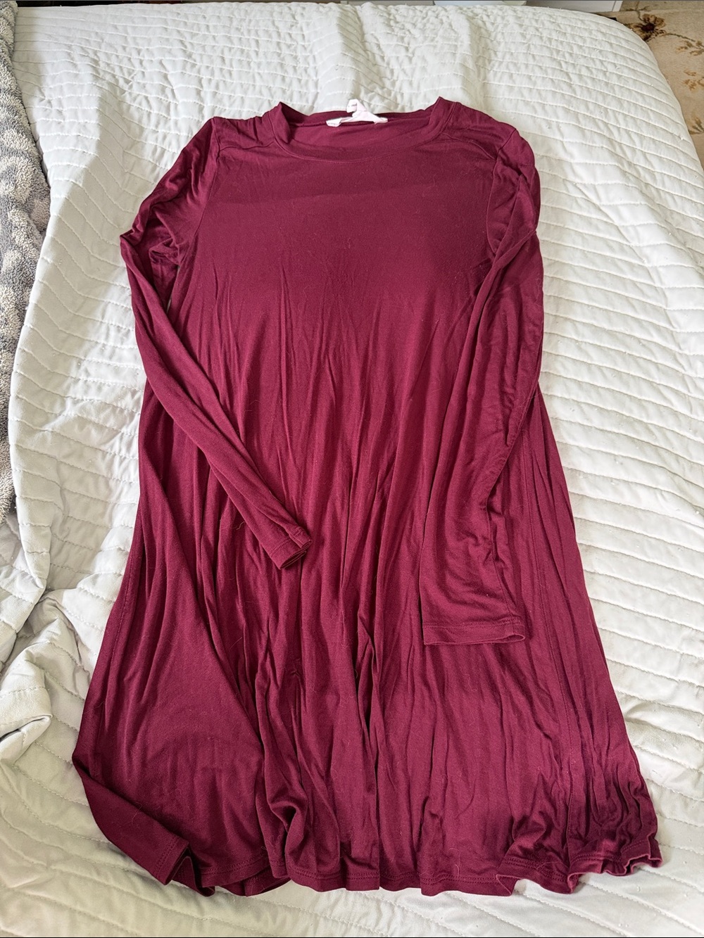 BCBGeneration Long Sleeve Swing Dress in Burgundy